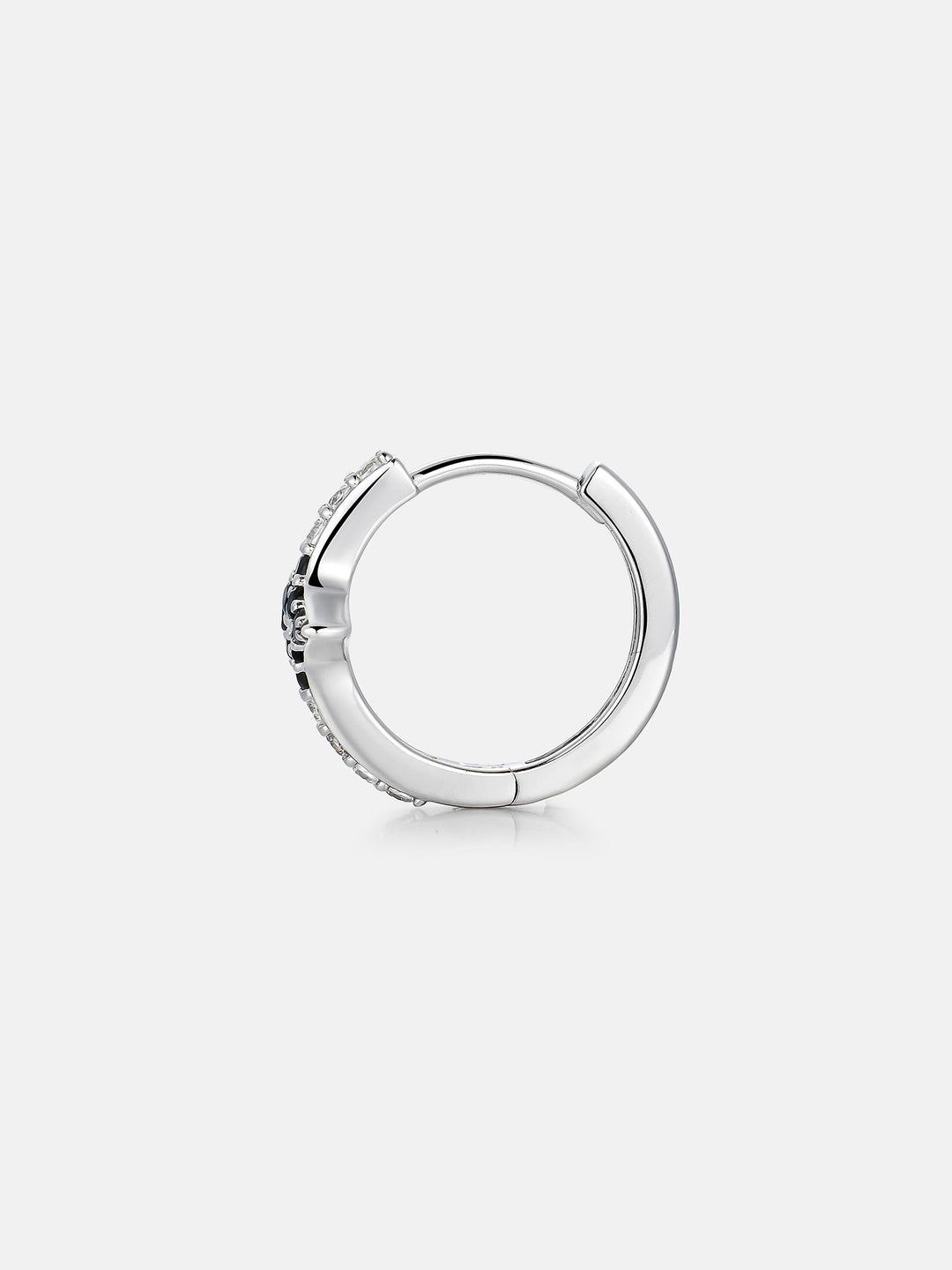 Black & White Moissanite Ice Star Hoop Earrings