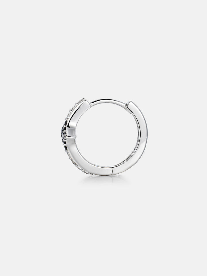 Black & White Moissanite Ice Star Hoop Earrings