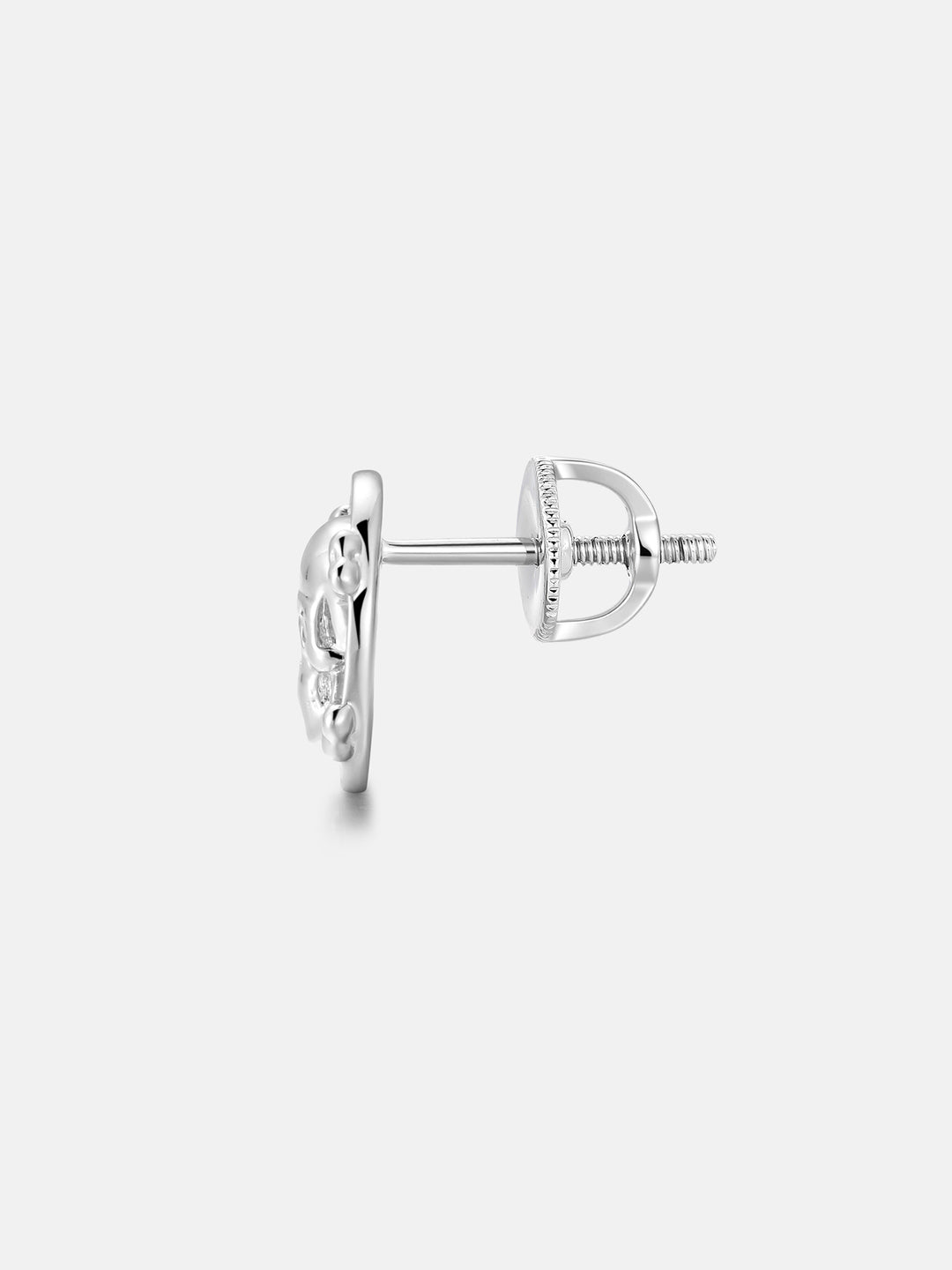 Black & White Moissanite Skull Crossbones Stud Earrings
