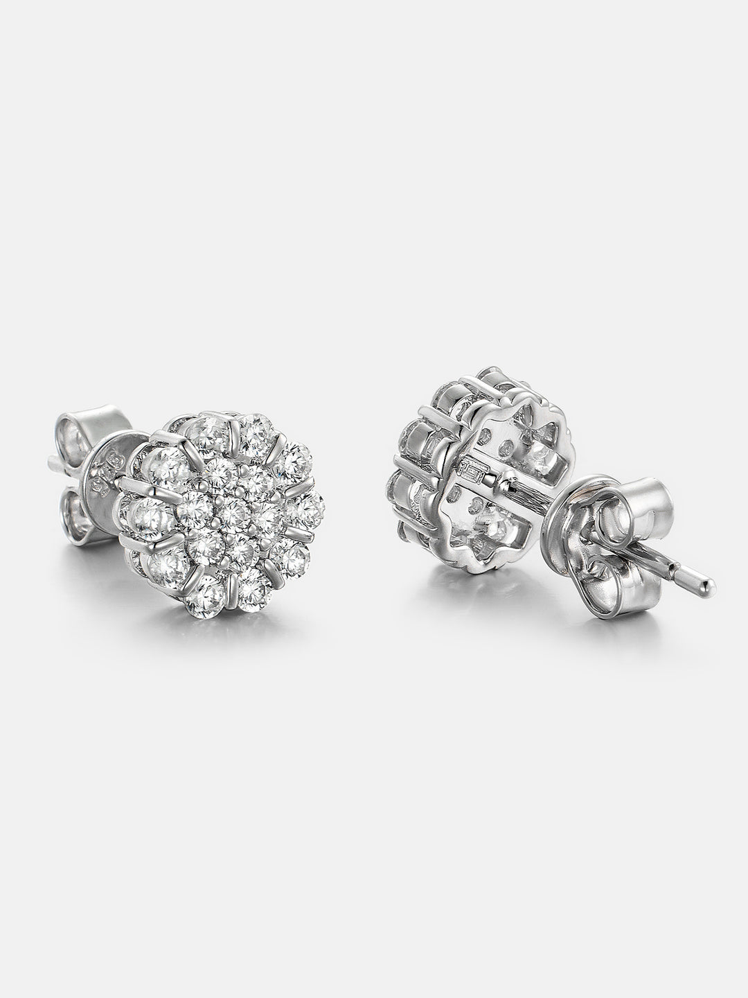 Blooming Halo Cluster Moissanite Stud Earrings