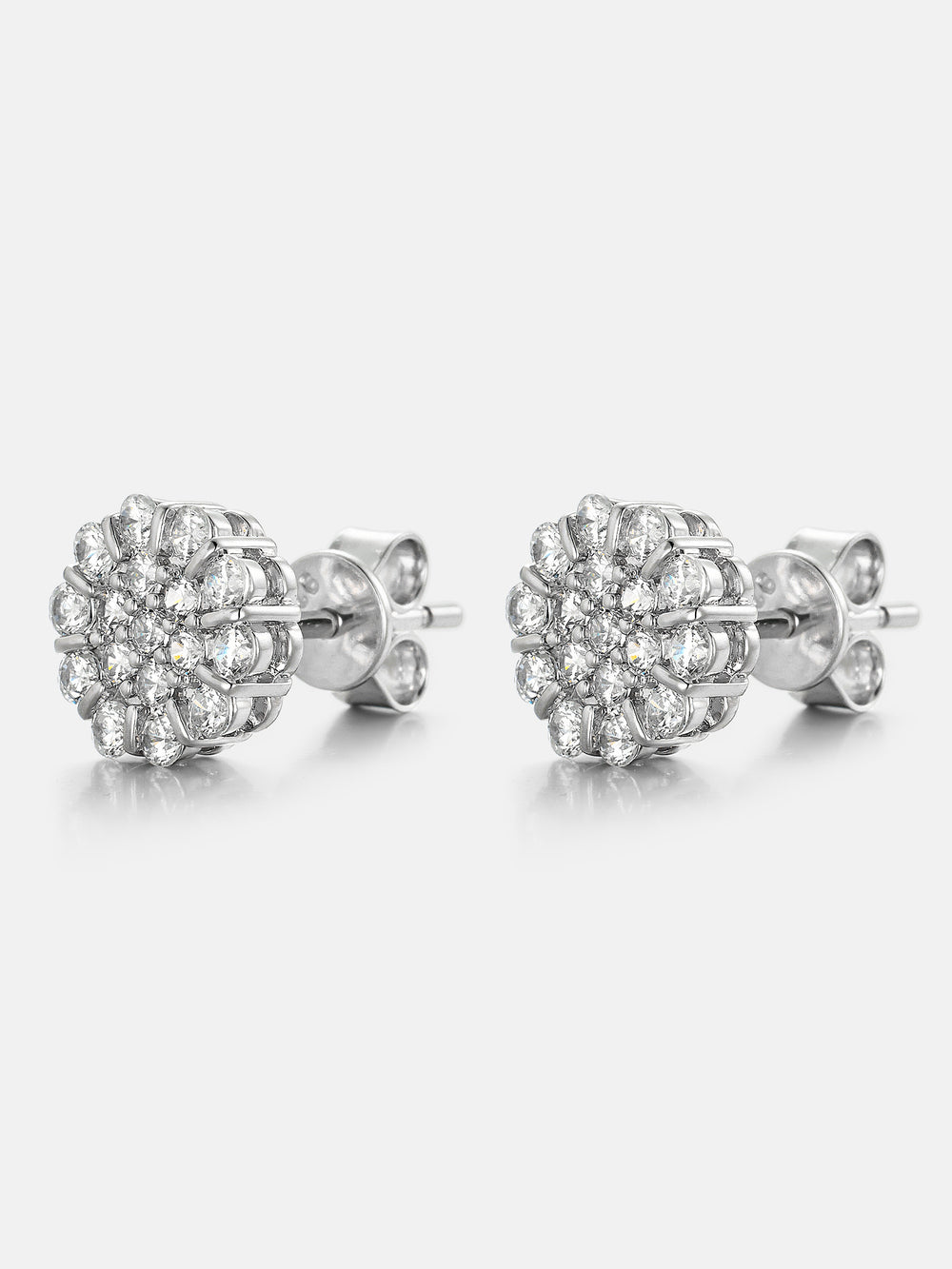 Blooming Halo Cluster Moissanite Stud Earrings