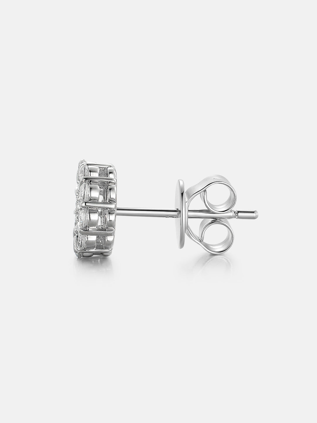 Blooming Halo Cluster Moissanite Stud Earrings