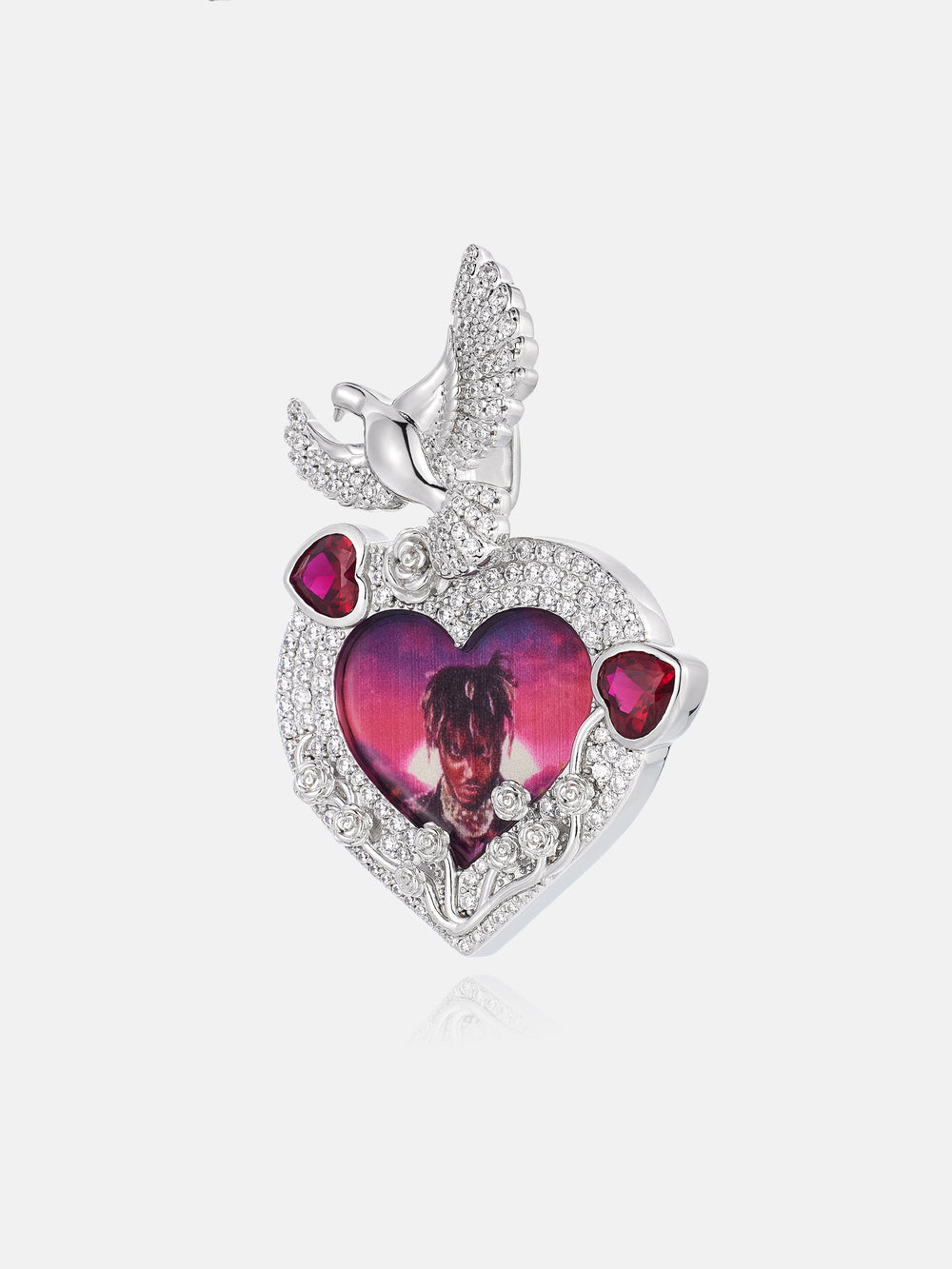 Blooms & Wings Heart Photo Pendant