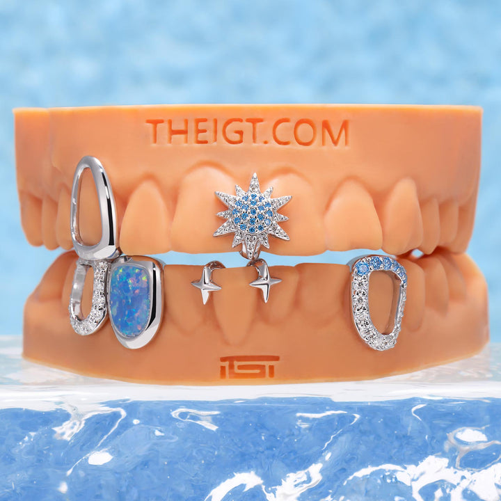 "Blue Bloom" Opal Sunflower Grillz