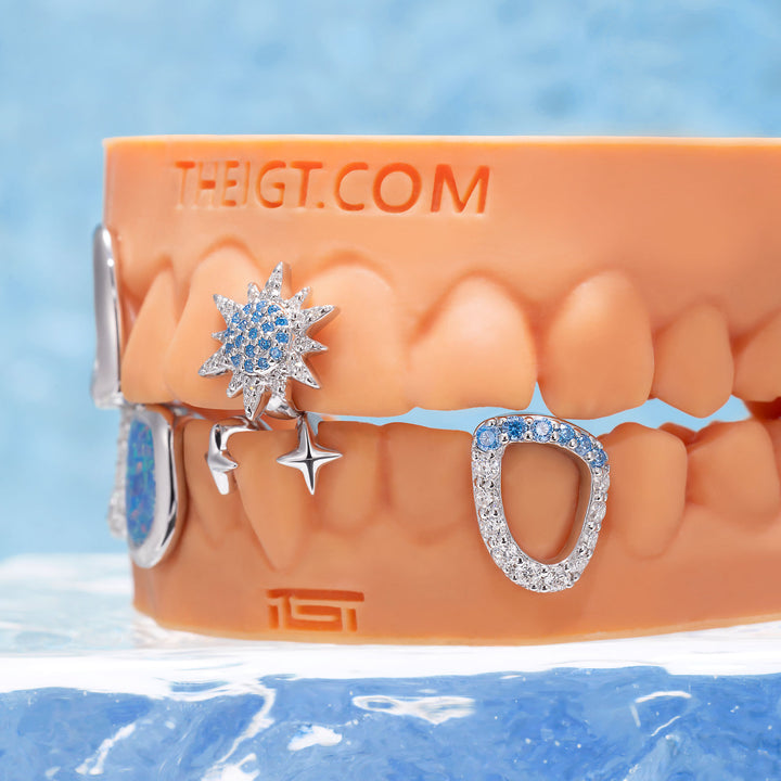 "Blue Bloom" Opal Sunflower Grillz