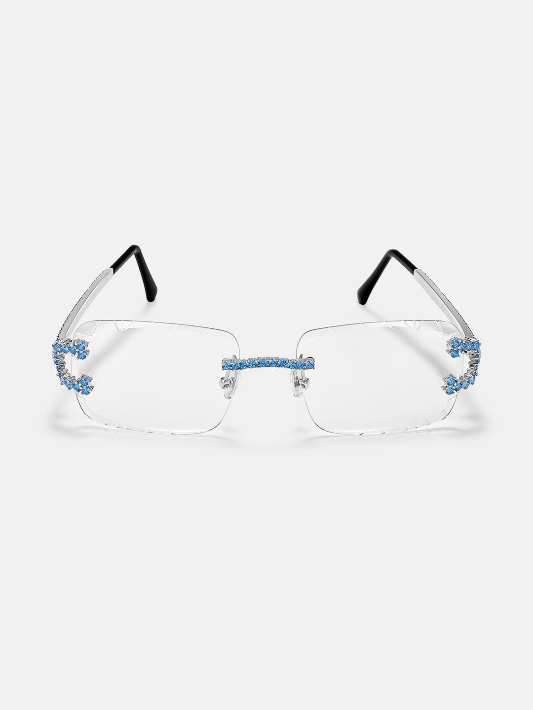 Blue Gem Classic C Sunglasses In White Gold