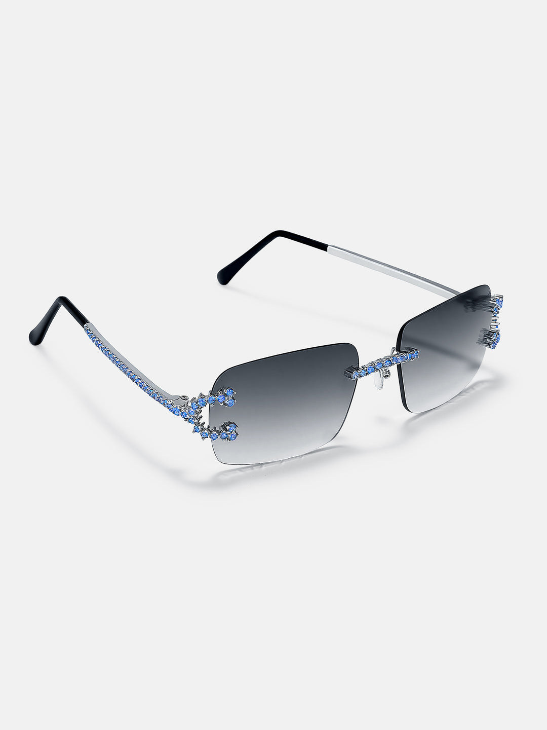 Blue Gem Classic C Sunglasses In White Gold