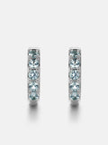 Blue Moissanite Single Row Hoop Earrings