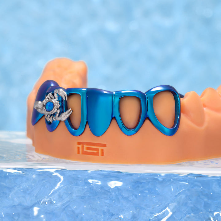 Blue Opal Scorpion Titanium Custom Grillz