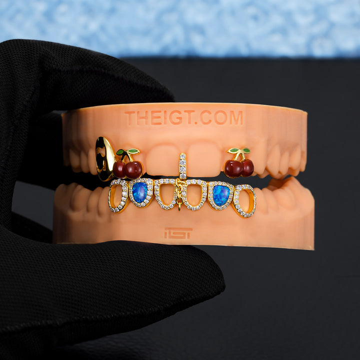 Blue Opal & Cherry Bloom Grillz