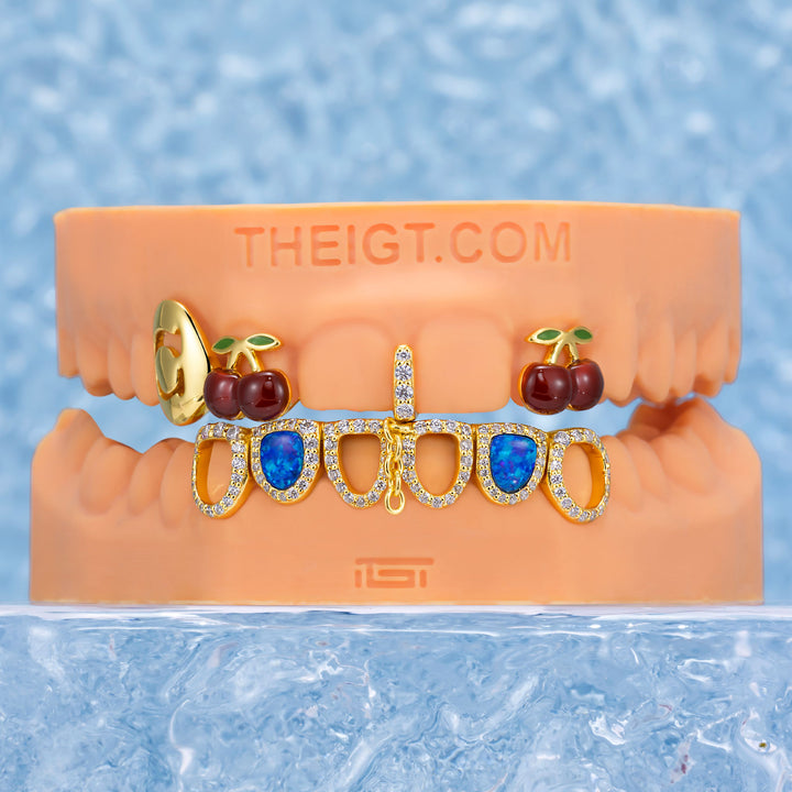 Blue Opal & Cherry Bloom Grillz