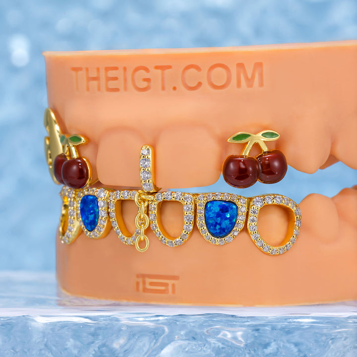 Blue Opal & Cherry Bloom Grillz