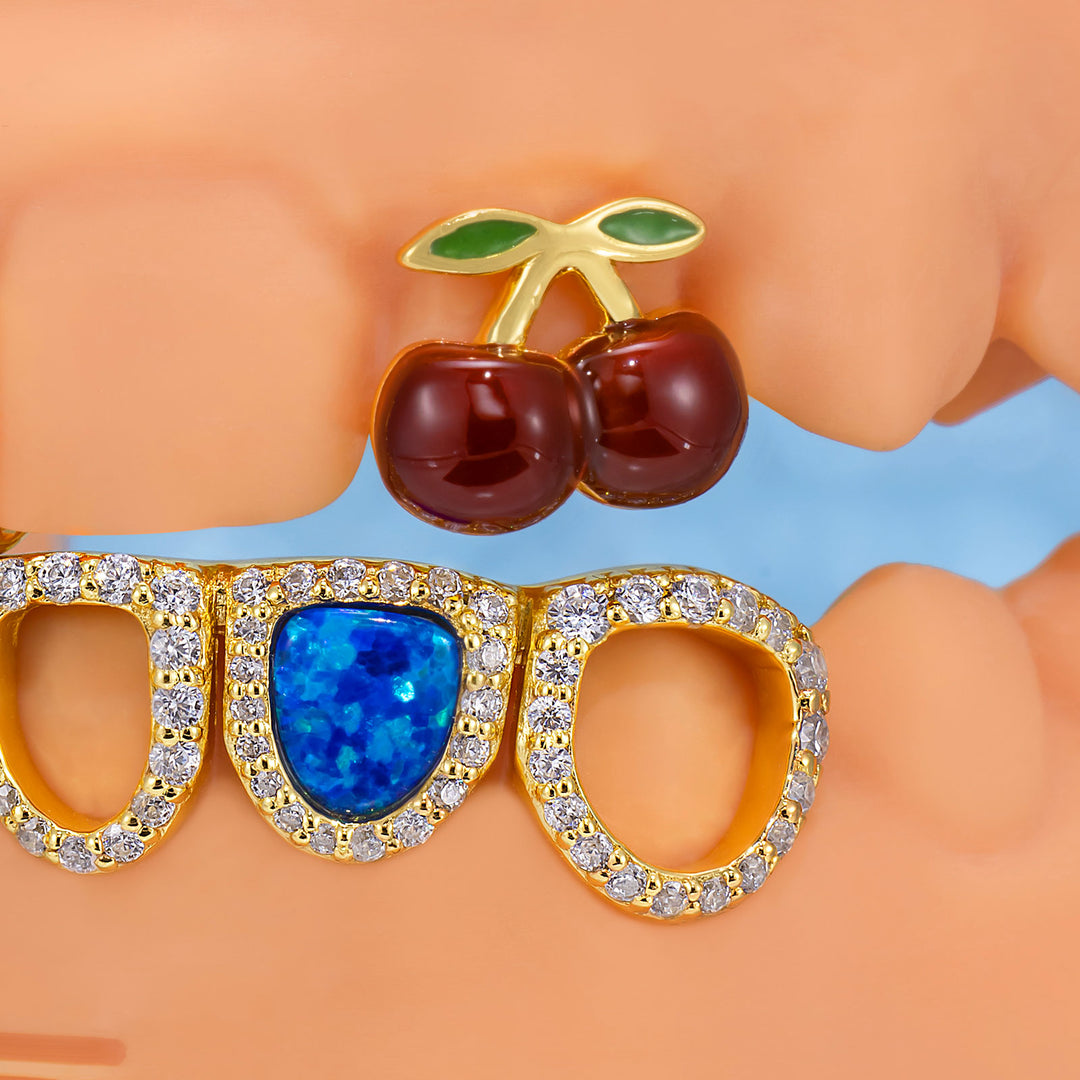 Blue Opal & Cherry Bloom Grillz