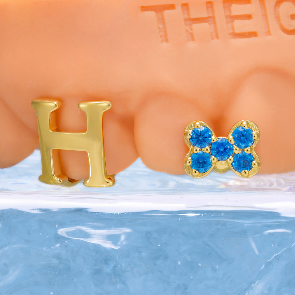 White Moissanite Blue Royal Labubu Grillz