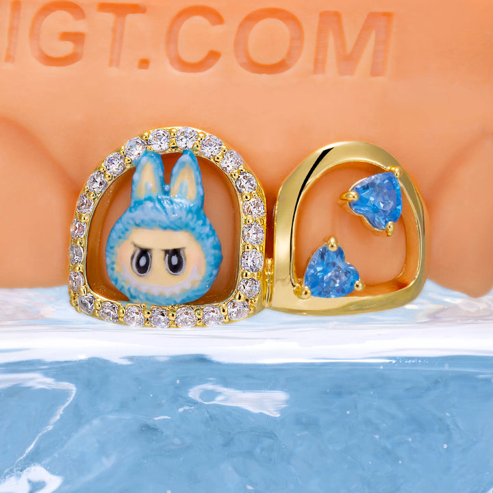 White Moissanite Blue Royal Labubu Grillz