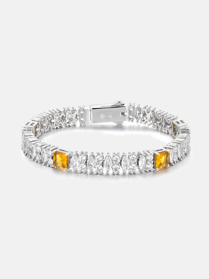 Canary Gem & Moissanite Mixed Cut Tennis Bracelet