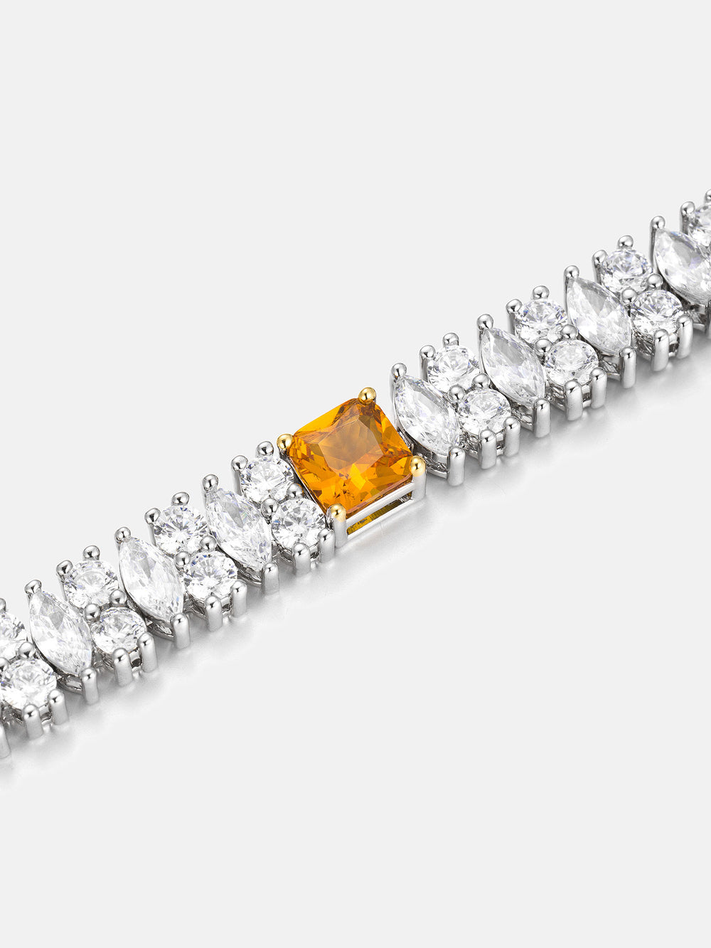 Canary Gem & Moissanite Mixed Cut Tennis Bracelet