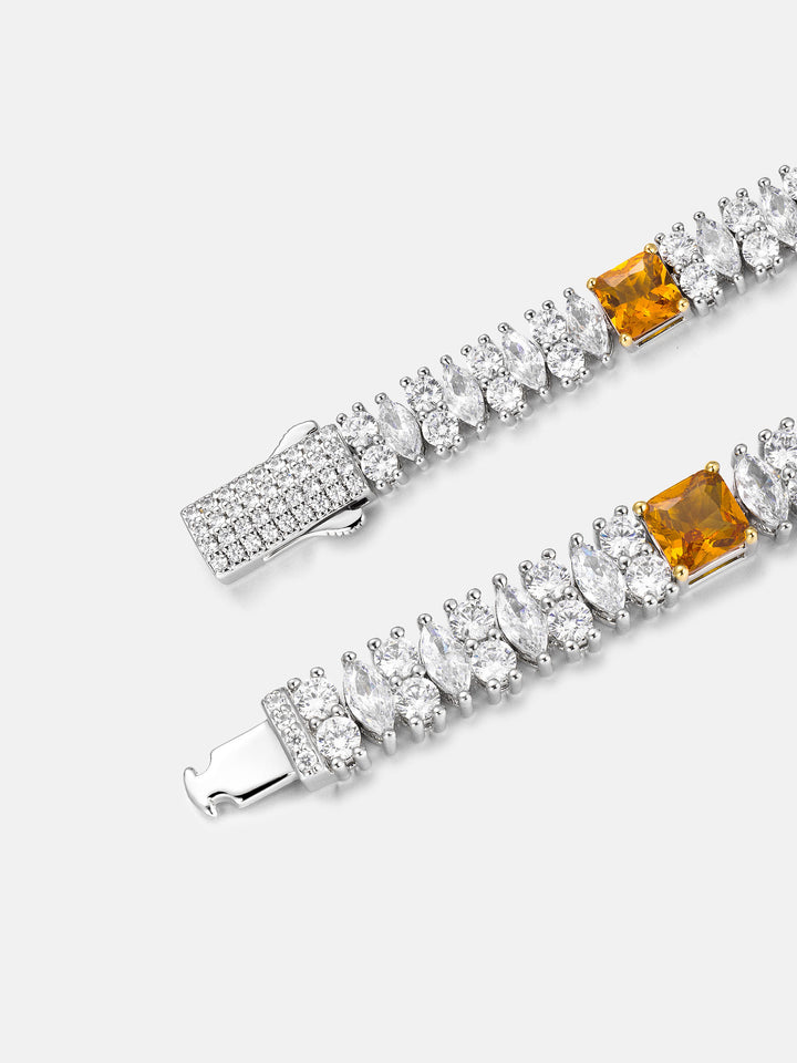 Canary Gem & Moissanite Mixed Cut Tennis Bracelet