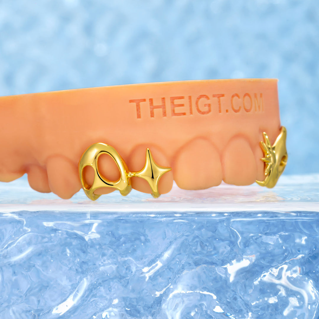 Plain Celestial Abstract Gold Grillz