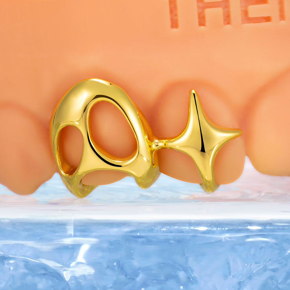 Plain Celestial Abstract Gold Grillz