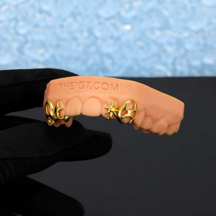 Plain Celestial Abstract Gold Grillz