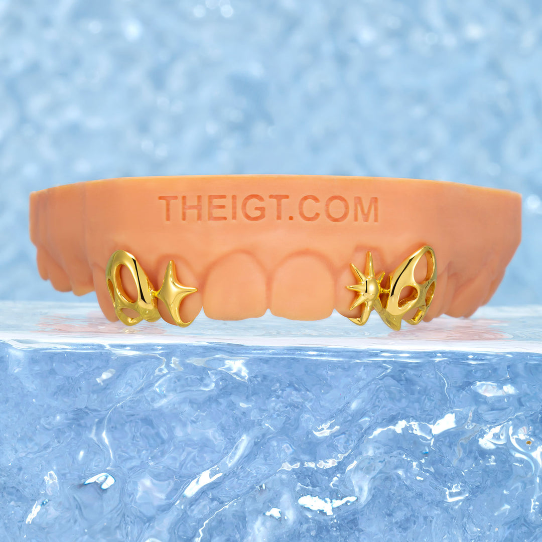 Plain Celestial Abstract Gold Grillz