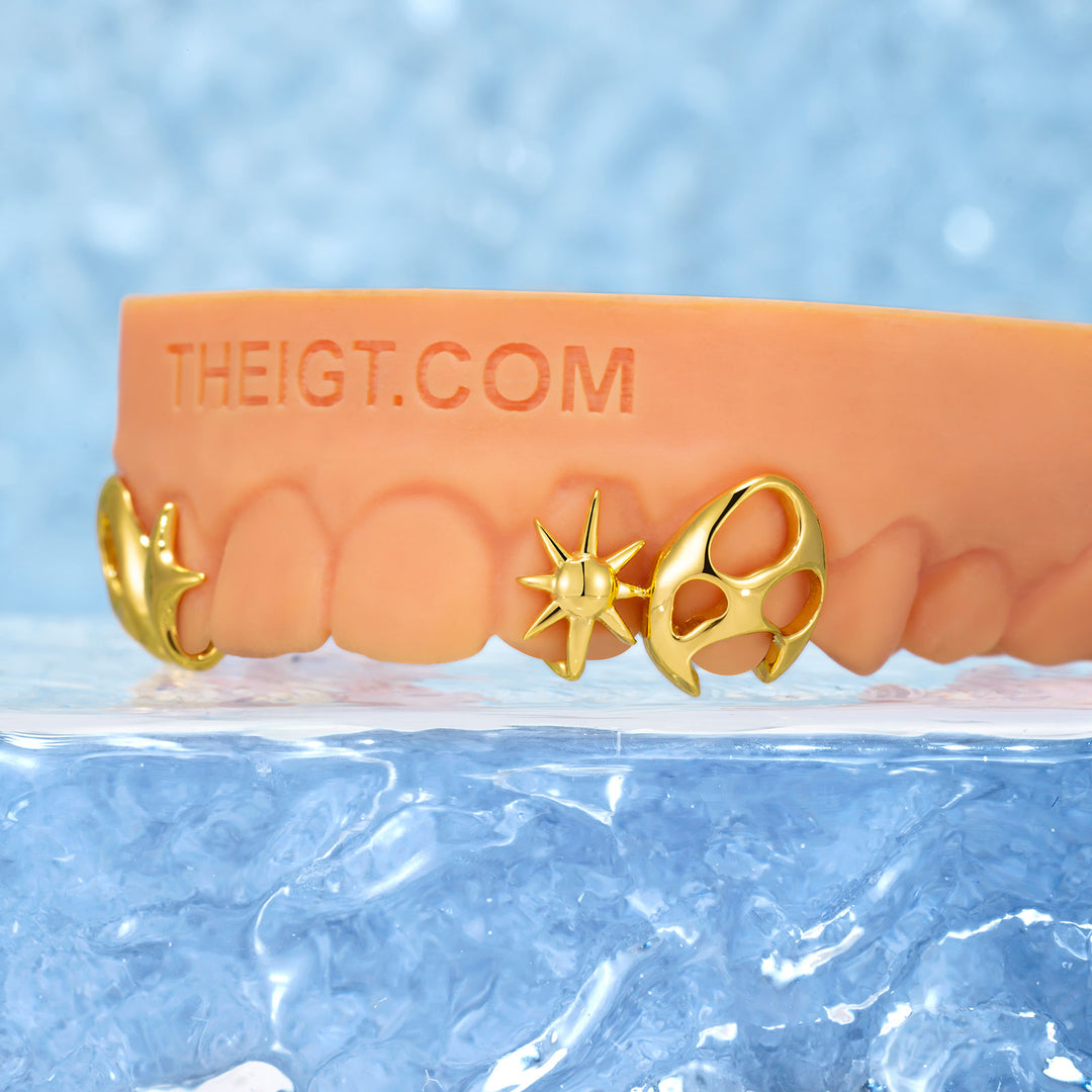 Plain Celestial Abstract Gold Grillz