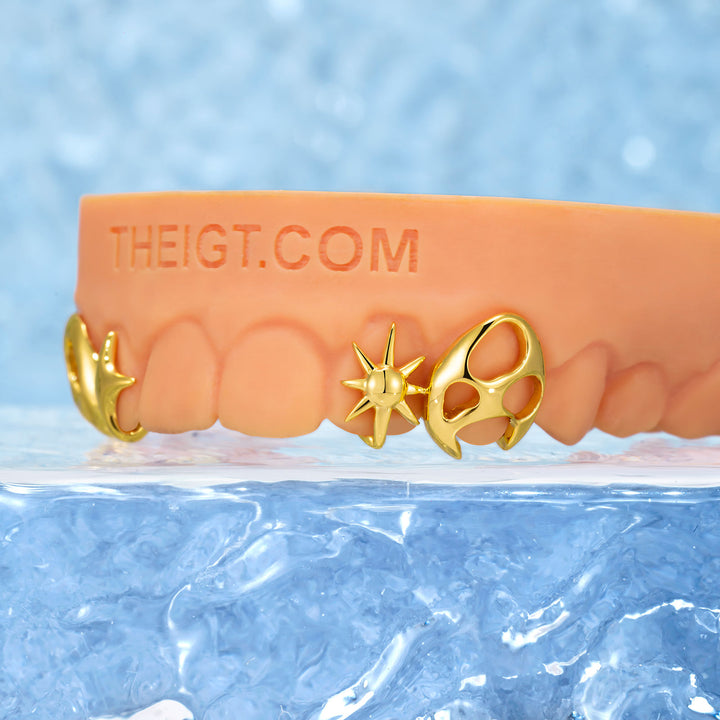 Plain Celestial Abstract Gold Grillz