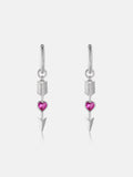 Cerise Heart Arrow Hoop Drop Earrings