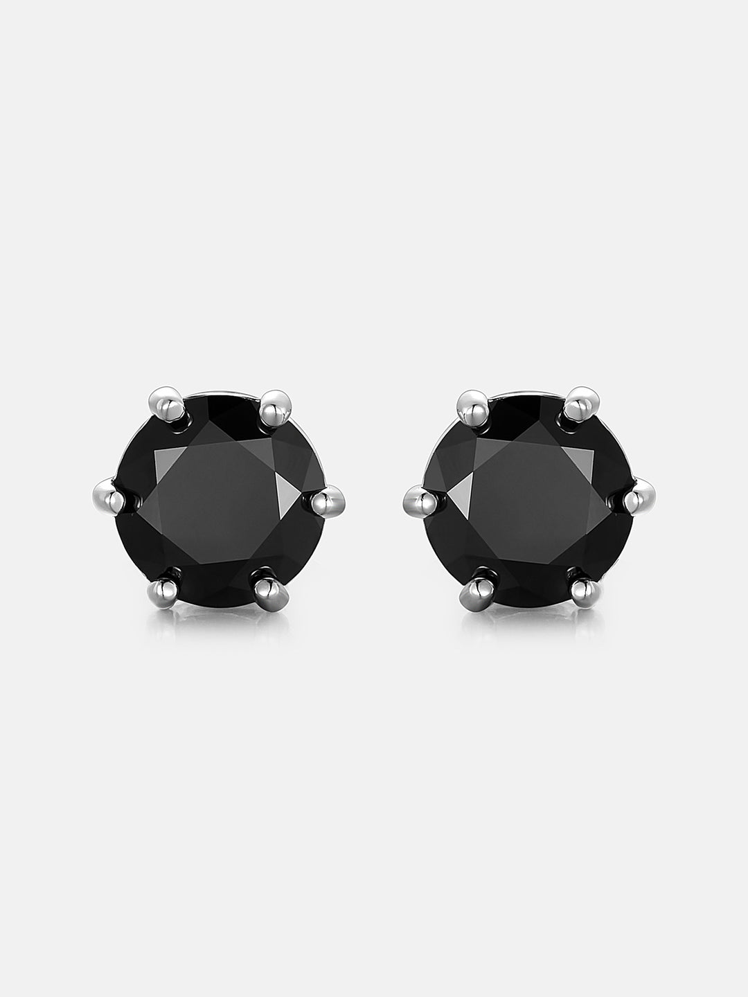 Certified Black Moissanite Stud Earrings-2.00CT Total
