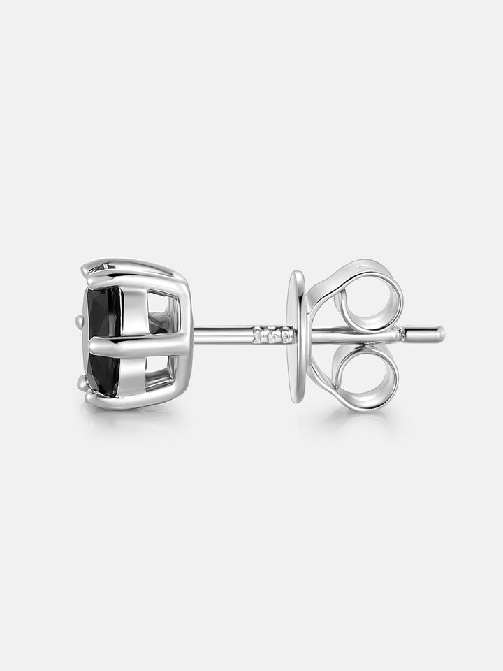 Certified Black Moissanite Stud Earrings-2.00CT Total