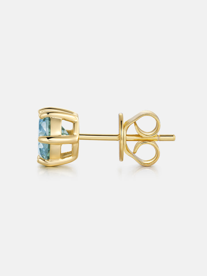 Certified Blue Moissanite Stud Earrings