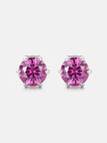 Certified Pink Moissanite Stud Earrings-2.00CT Total