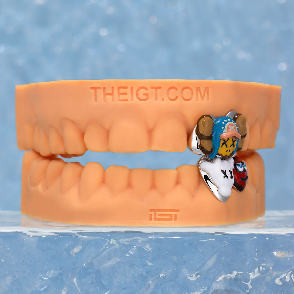 Enamel Chopper Style Double Cap Grillz