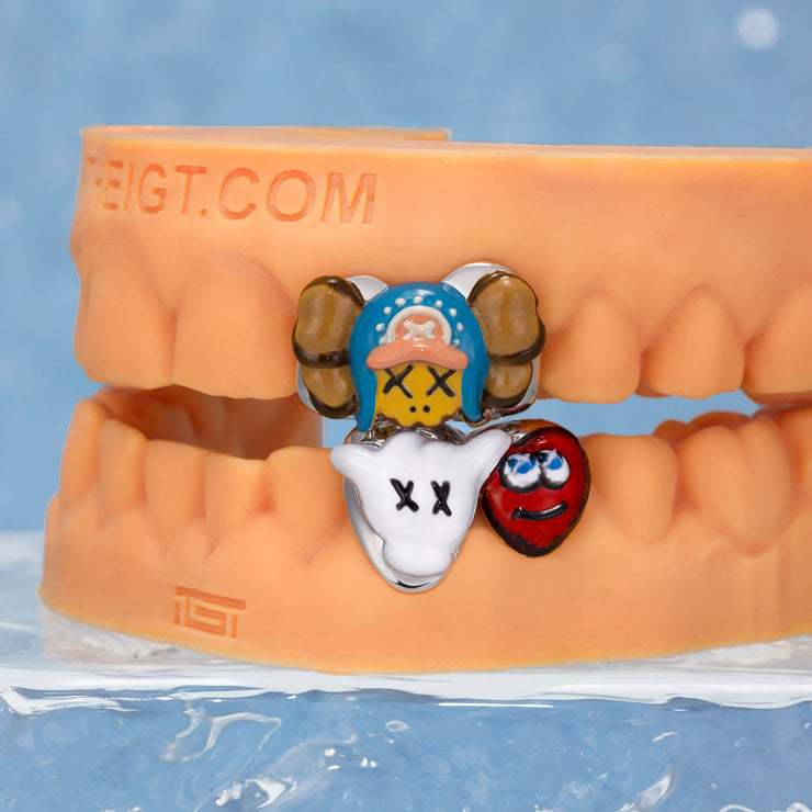 Enamel Chopper Style Double Cap Grillz