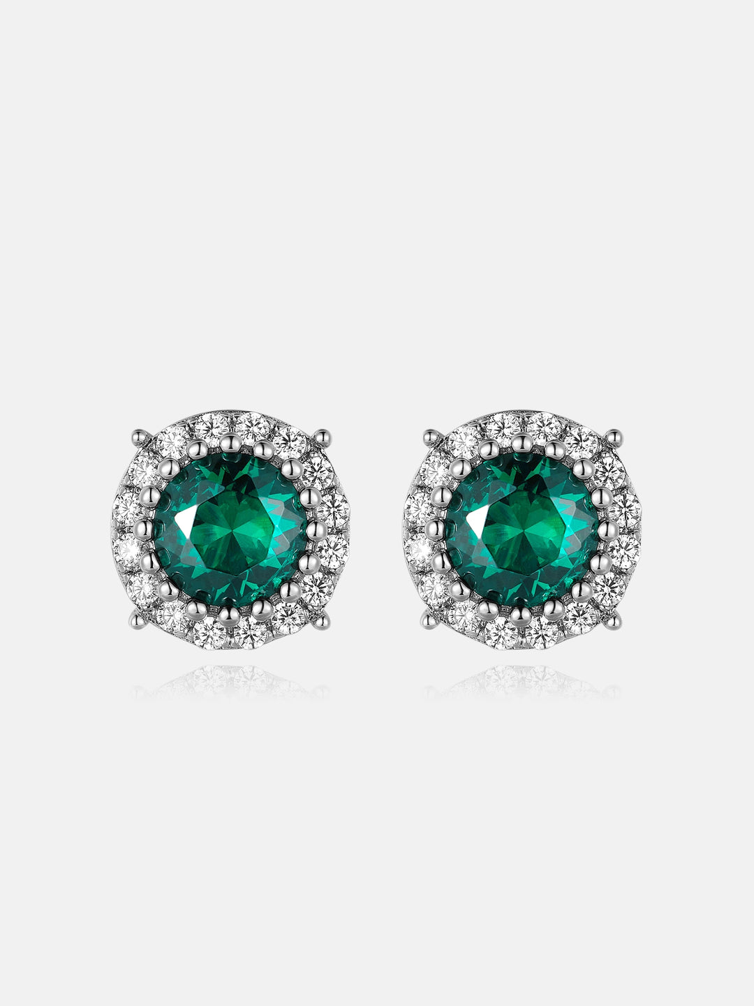 Colored Gem Moissanite Cluster Solitaire Earrings