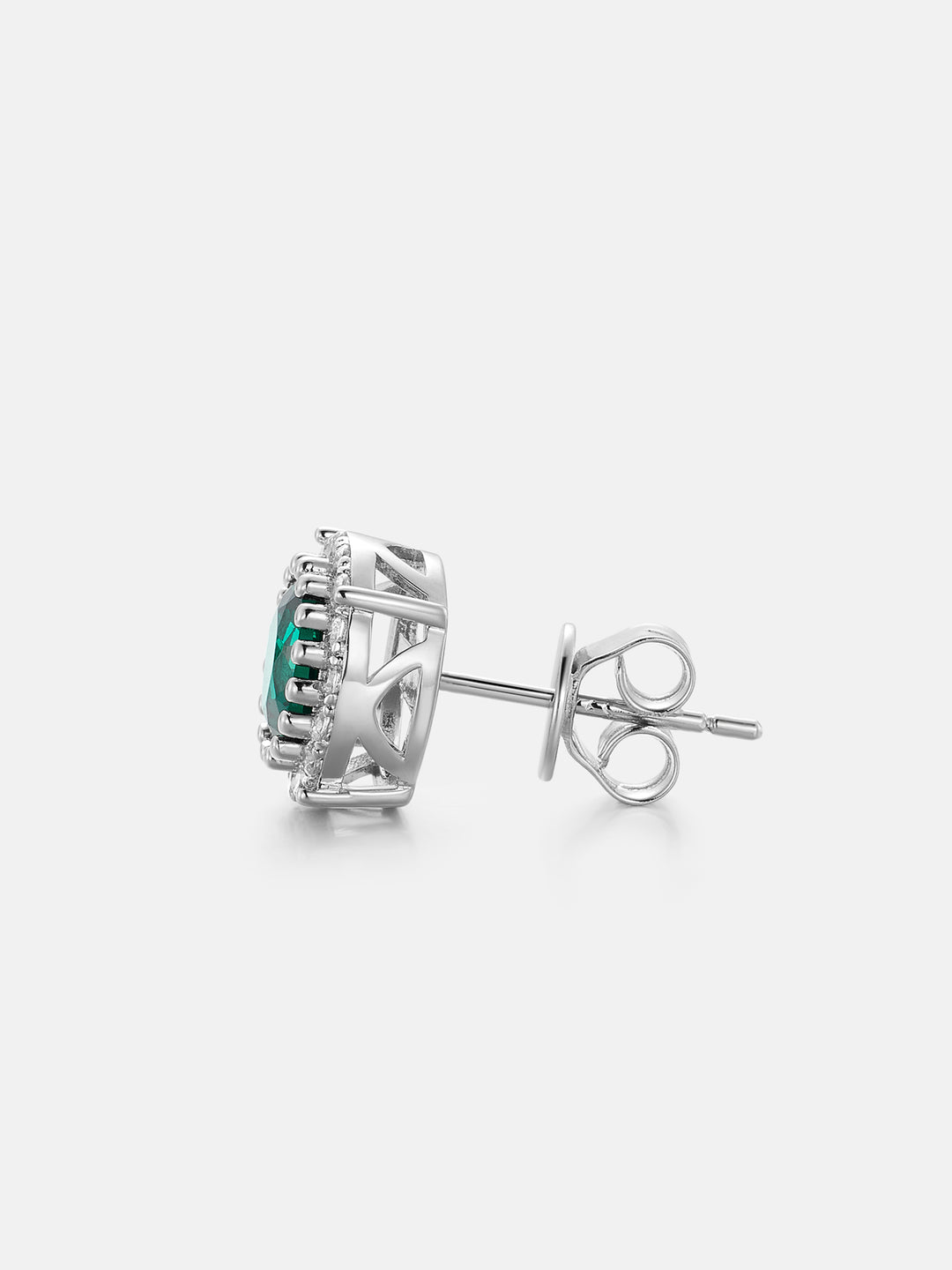 Colored Gem Moissanite Cluster Solitaire Earrings
