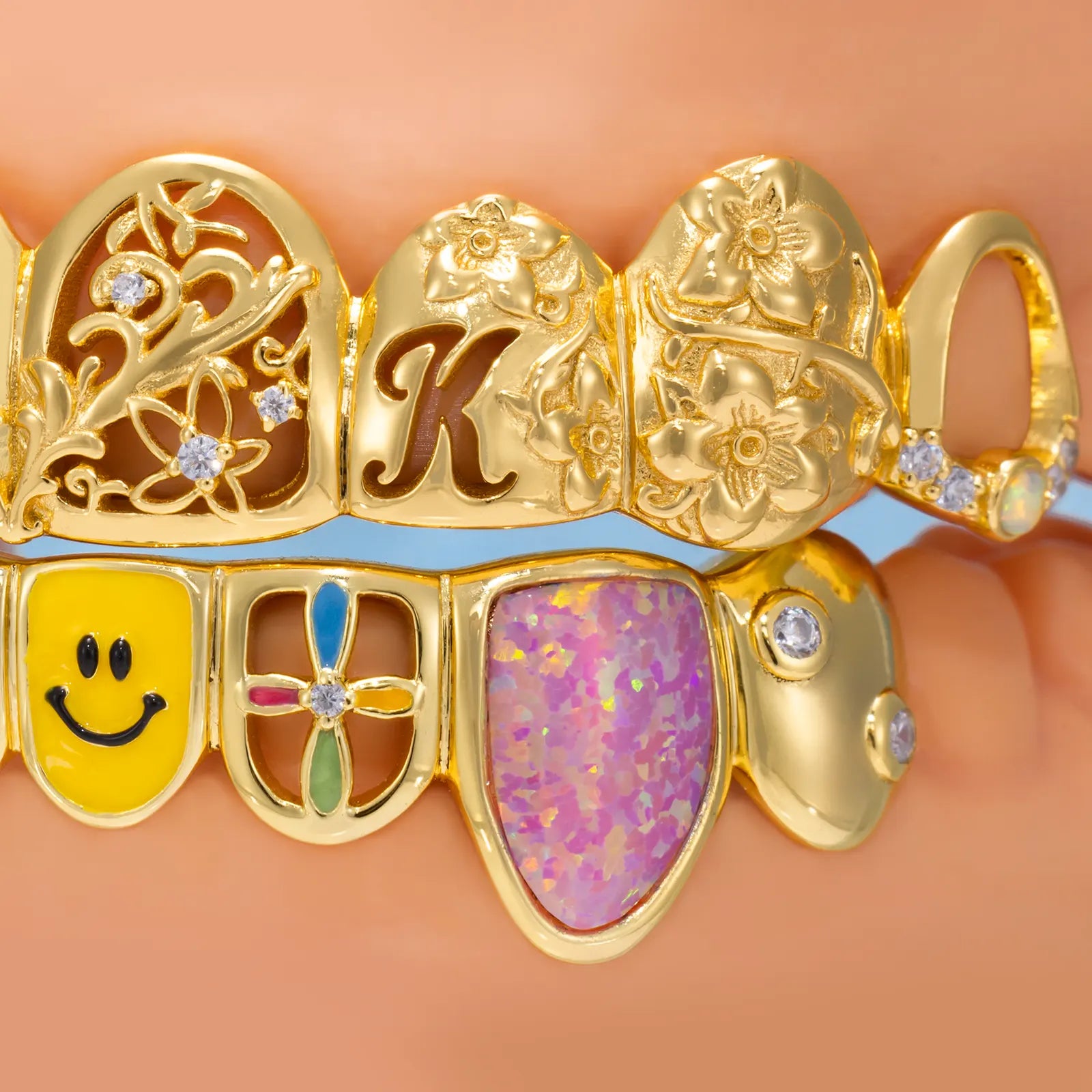 Colorful Enamel Floral Grillz