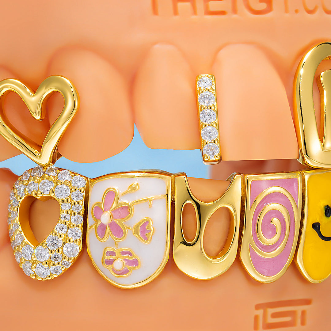 Colorful Enamel Floral Grillz