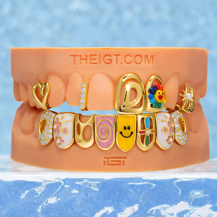 Colorful Enamel Floral Grillz