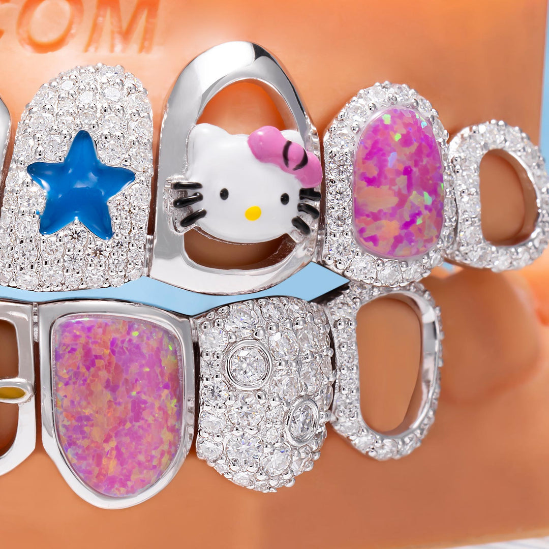 Colorful Opal & Sunflower Grillz