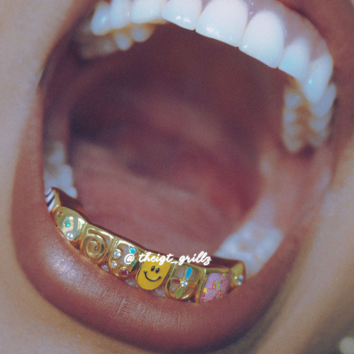 Colorful Enamel Floral Grillz