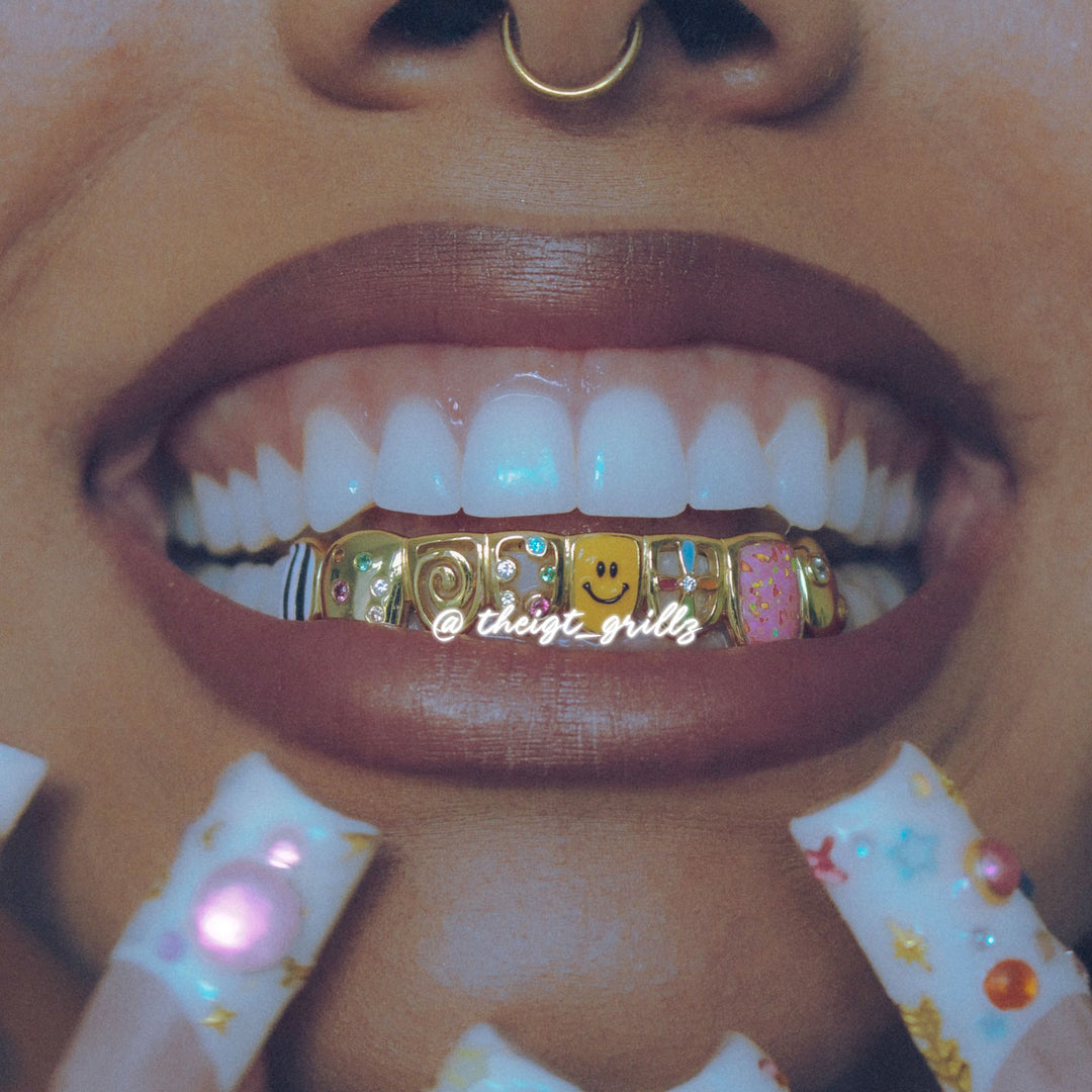 Colorful Enamel Floral Grillz