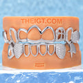 Cross Wave Starburst Open Iced Grillz