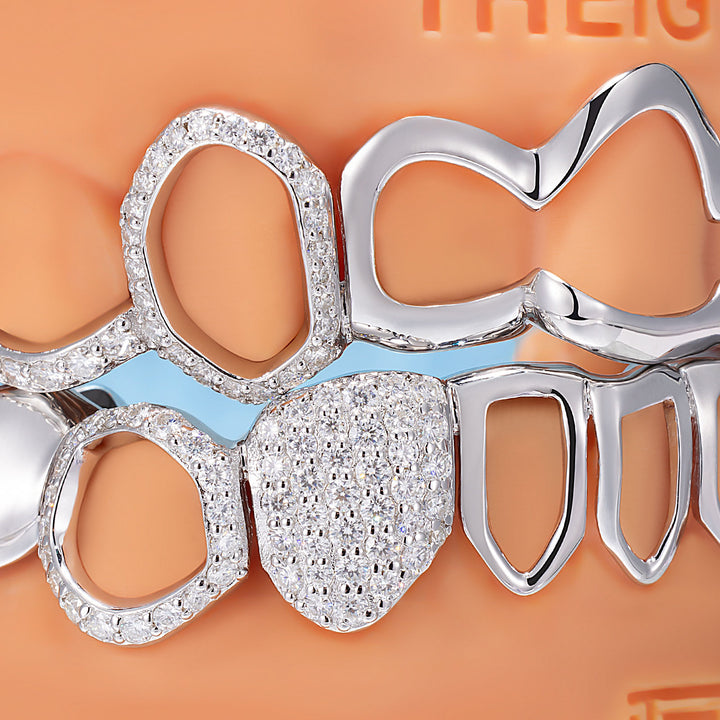 Cross Wave Starburst Open Iced Grillz