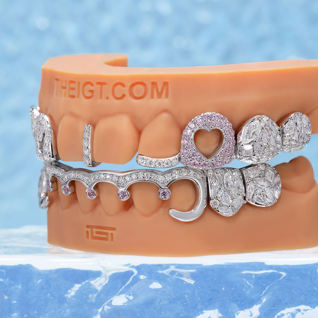 "Crown & Wave Bar" Fancy Cut Grillz