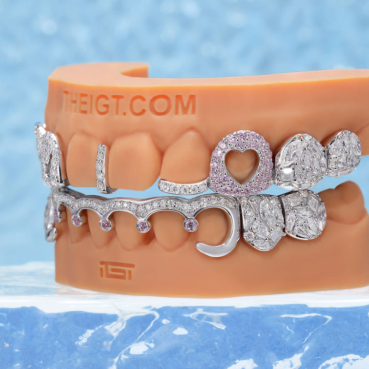 "Crown & Wave Bar" Fancy Cut Grillz
