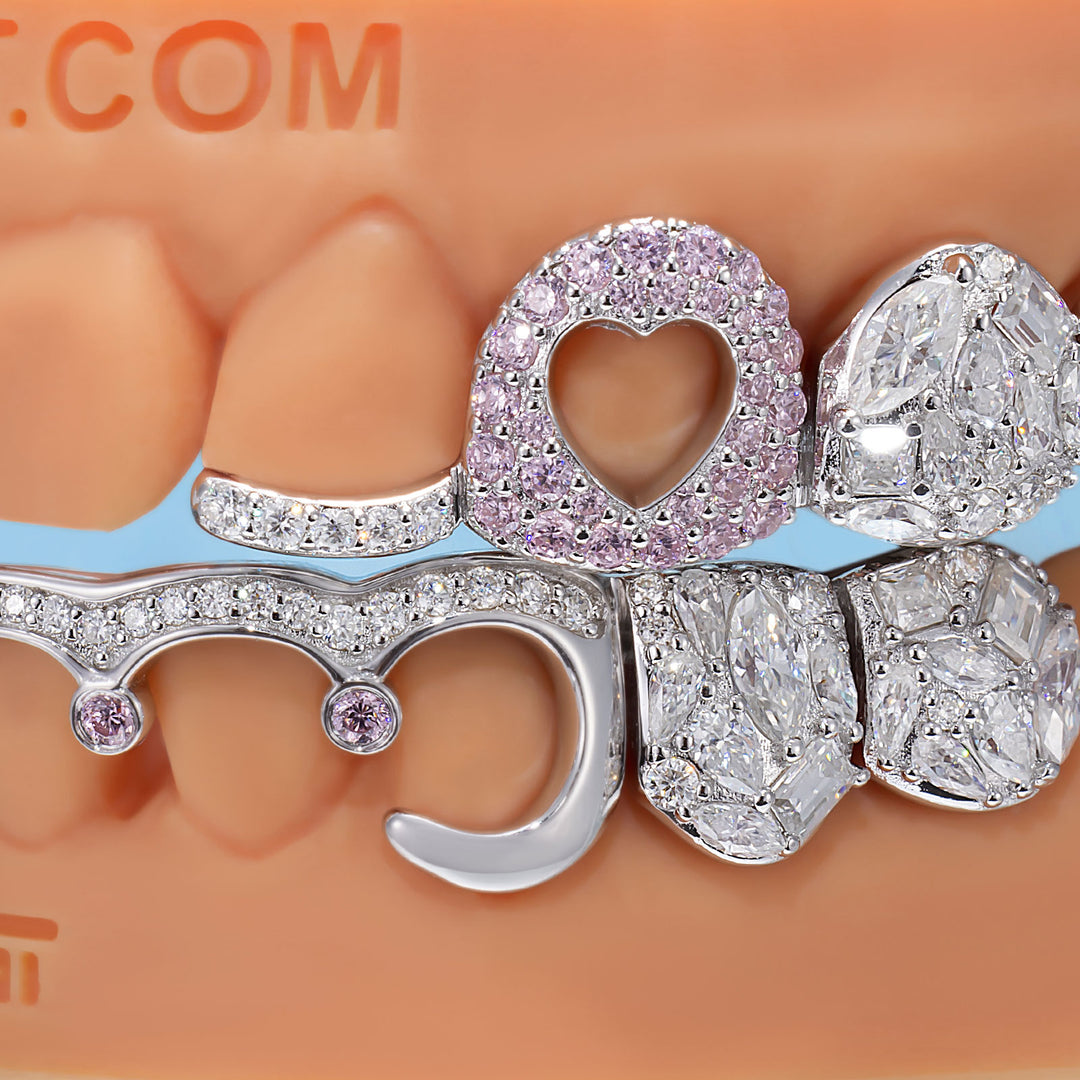 "Crown & Wave Bar" Fancy Cut Grillz
