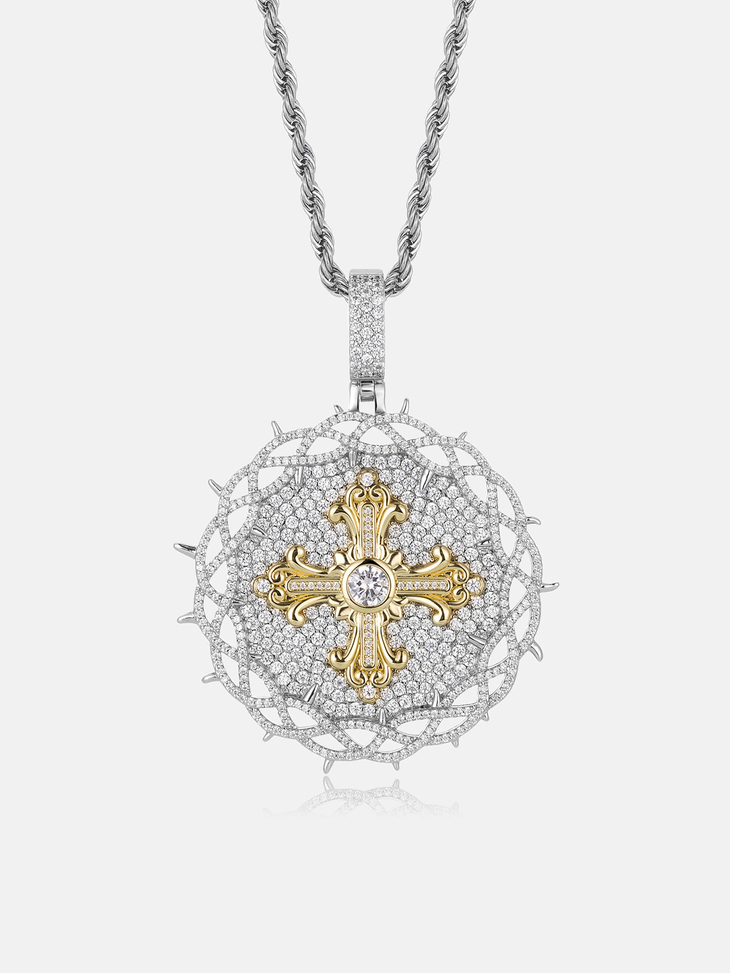 グランドキャニオン　ロブロン３ Crown of Thorns Cross Moissanite Medallion | ICEGIANT