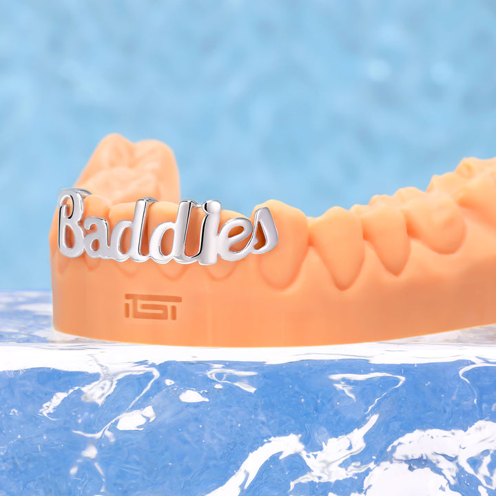 Cursive Name Script Solid Grillz